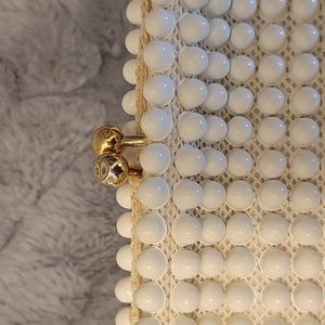 Vintage Grandee Bead Ivory Faux Pearl Clutch